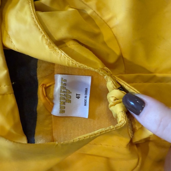 Disney yellow Bumblebee Boy raincoat size 4T - Picture 3 of 7